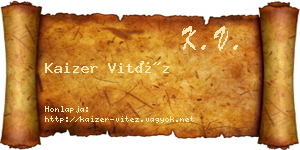 Kaizer Vitéz névjegykártya